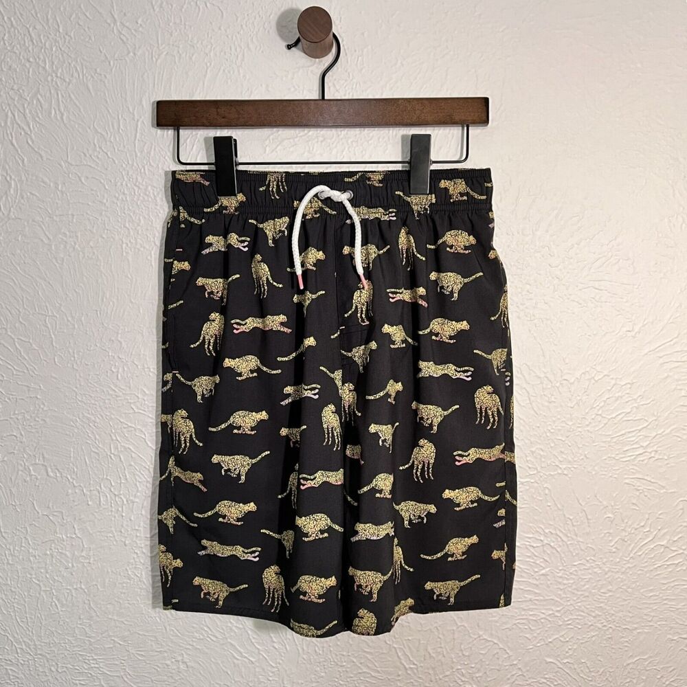 First Wave Running Cheetahs Boys Size 18/20 Mesh Lined Swim Trunks
